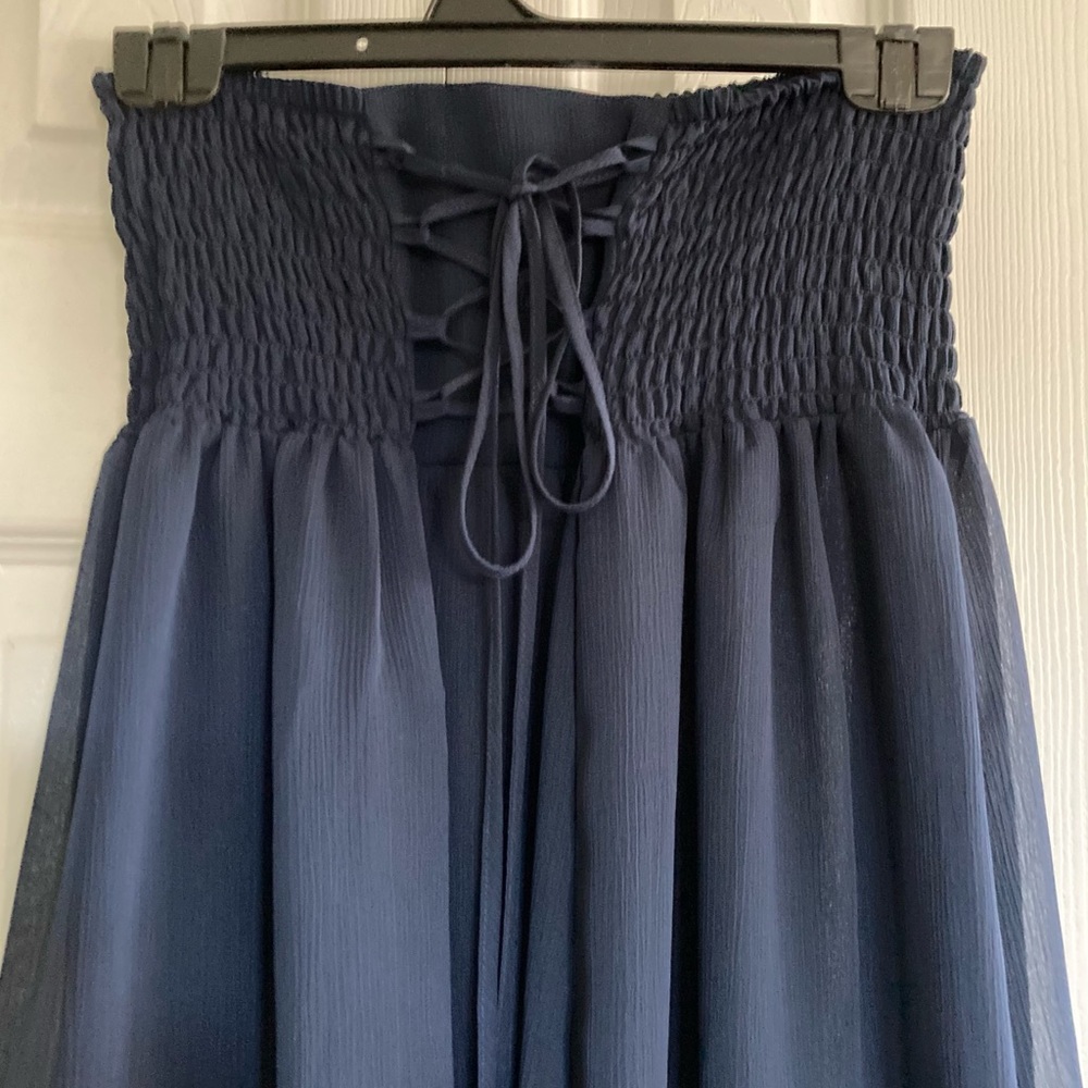 ☘️FREE PEOPLE Strapless Tie-Front Maxi Dress - Picture 2 of 4